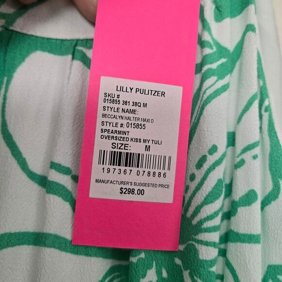 Lilly Pulitzer Beccalyn Halter Maxi Dress Size M Spearmint Green NEW NWT - Picture 10 of 14